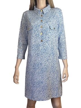 Melly M Jersey Knit Shift Shirt Dress Tunic Button Front Bracelet Sleeve NWOT